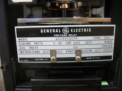 GE IAV VOLTAGE RELAY 12IAV5109A 345VOLT