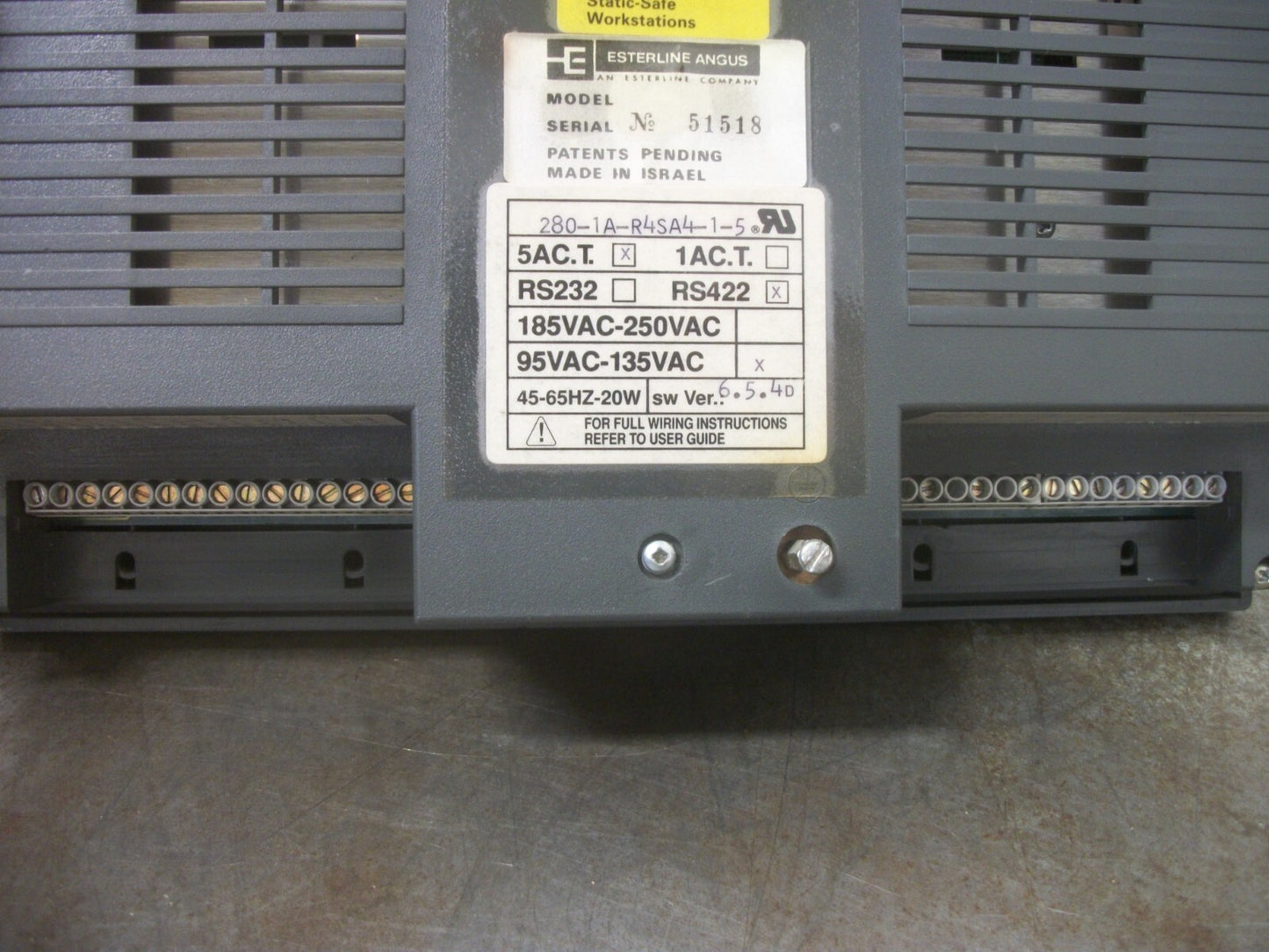 ESTERLINE ANGUS PANELMASTER 1000 OPERATOR PANEL 280-1A-R4SA4-1-5 5AC.T RS422