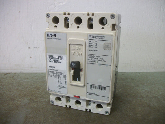CUTLER-HAMMER EHD CIRCUIT BREAKER EHD3050 50AMP 480VOLT 3POLE FADED