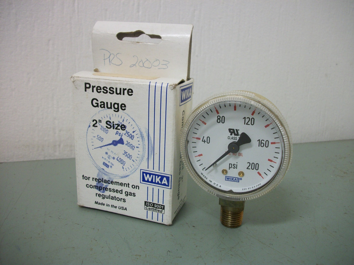 WIKA 2" PNEUMATIC PRESSURE GAUGE 8611041 1/4" NPT 0-200PSI NIB