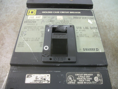 SQUARE D I-LINE KA CIRCUIT BREAKER KA36200 200AMP 600VOLT 3POLE GRAY CHIPPED