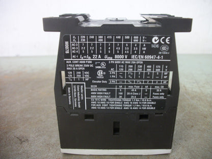 CUTLER-HAMMER DIL-M7-10 CONTACTOR XTCE007B10 20AMP 480VCOIL 3PH 600V 5HP