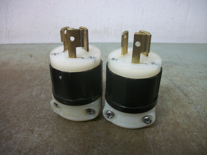 LEVITON LOT OF 2 L6-15P LOCKING PLUGS 4570-C 15AMP 250VOLT 2P 3W GRND