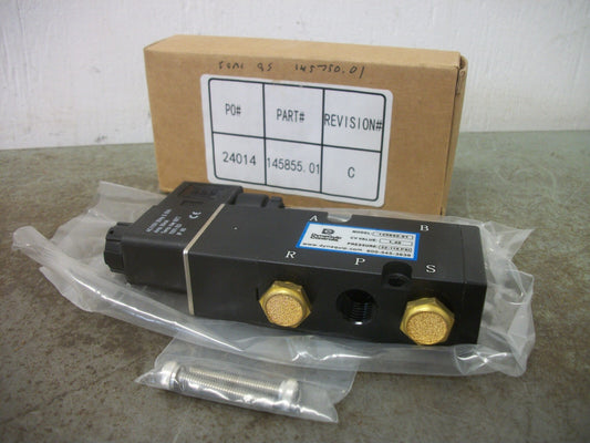DYNAQUIP PNEUMATIC SOLENOID PILOT VALVE 145855.01 22-116PSI 110VCOIL NIB