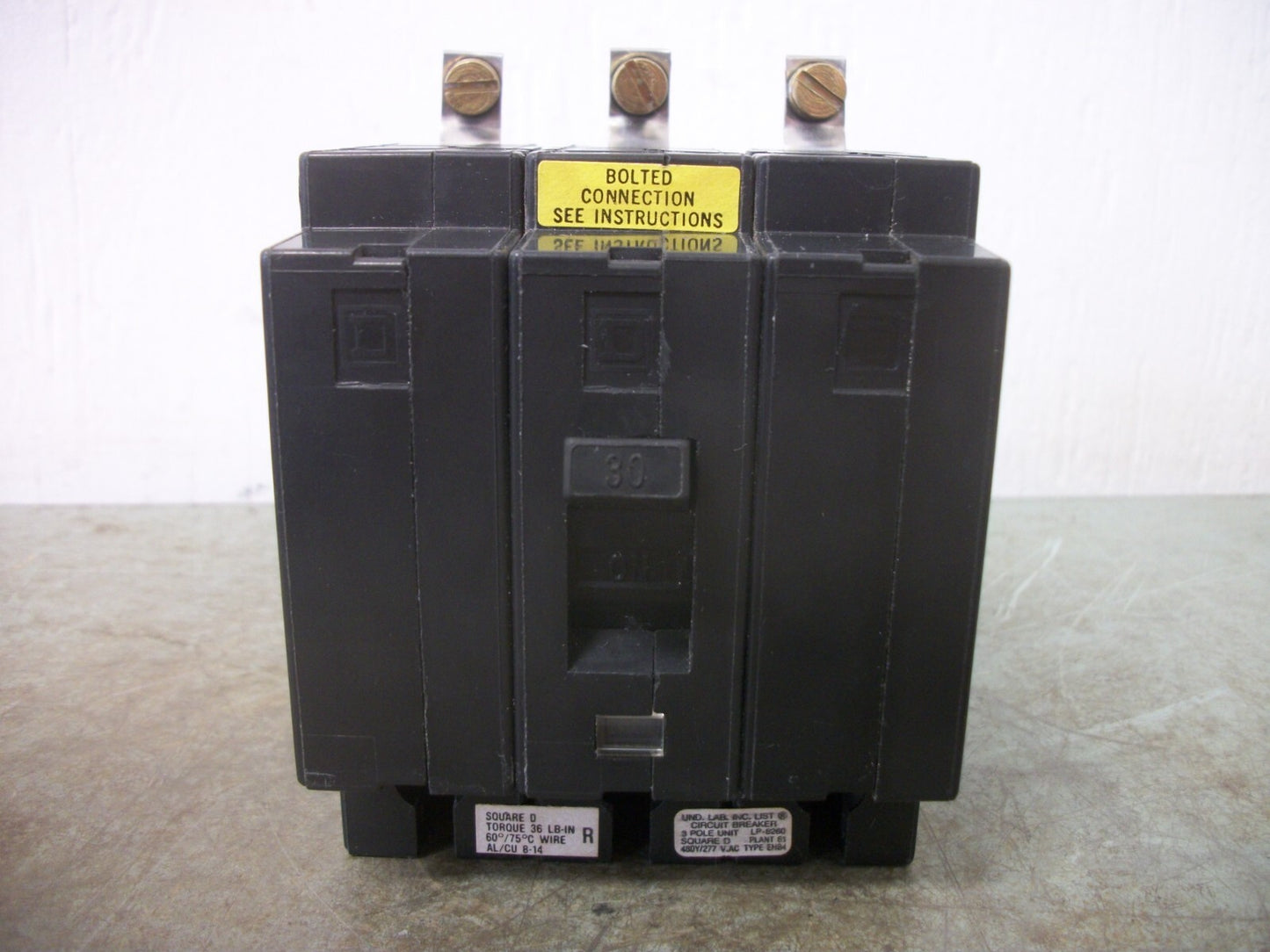 SQUARE D EHB CIRCUIT BREAKER EHB34030 30AMP 480VOLT 3POLE