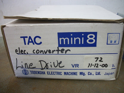 TODENSHA TAC MINI 8 LINE CONVERTER DRIVE 28891 190/190(210)VOLT 8AMP NIB