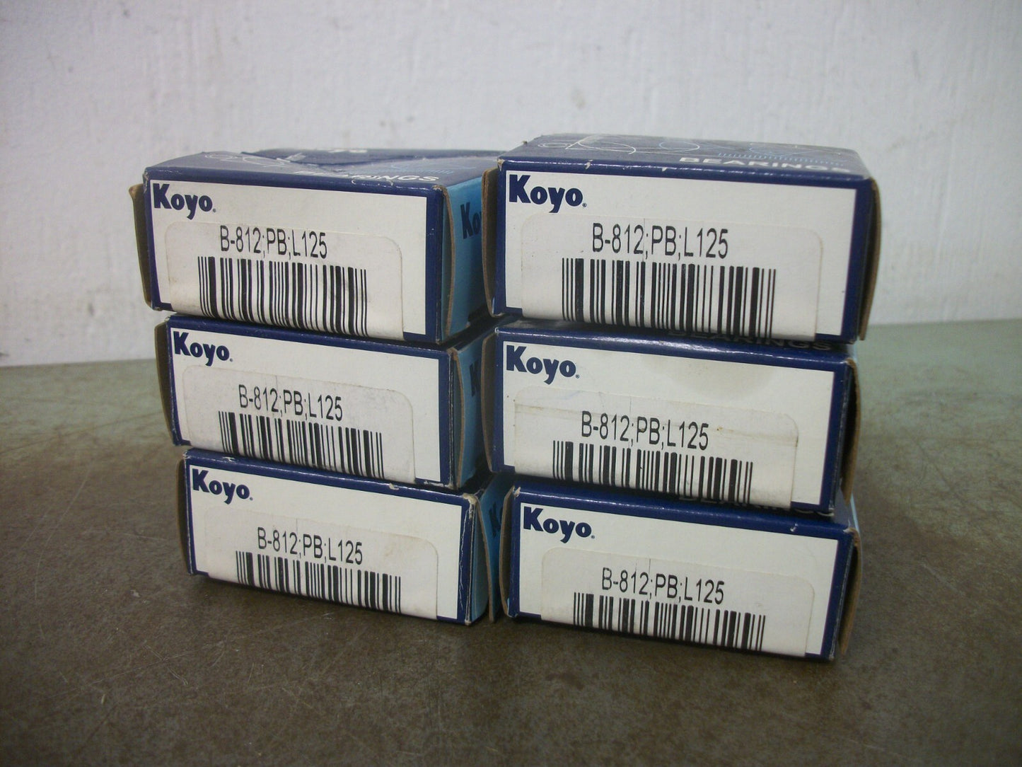 KOYO LOT OF 6 NEEDLE ROLLER BEARINGS B-812 PB L125 NIB