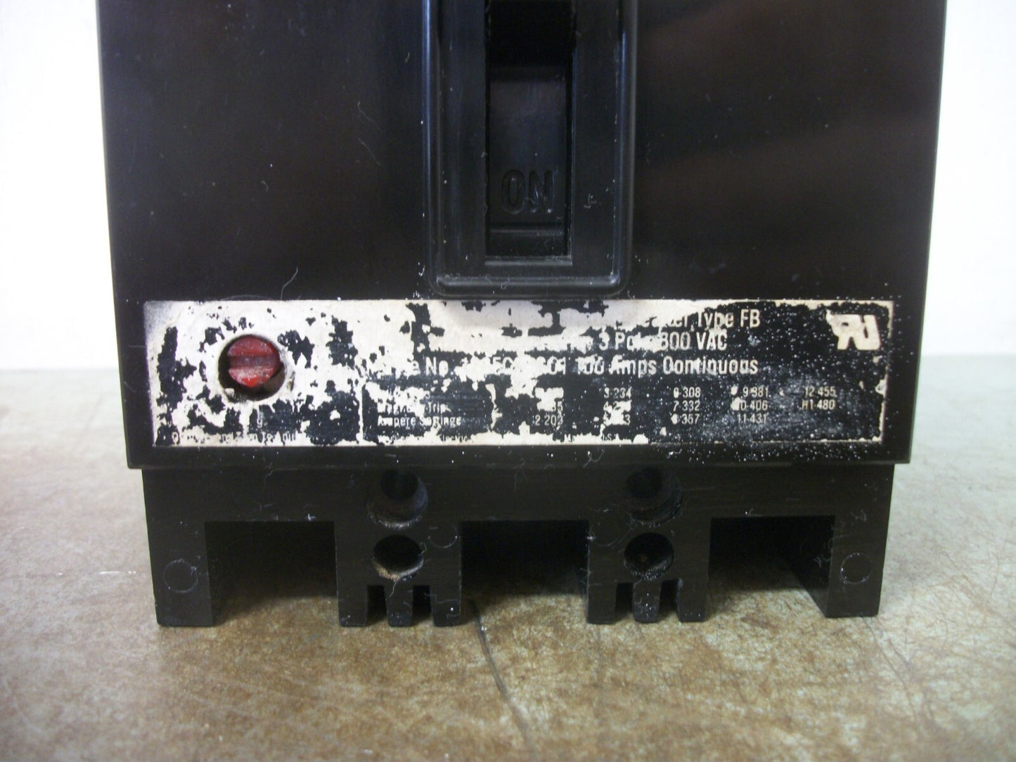 WESTINGHOUSE FB CIRCUIT BREAKER FB3100 100AMP 600VOLT 3POLE