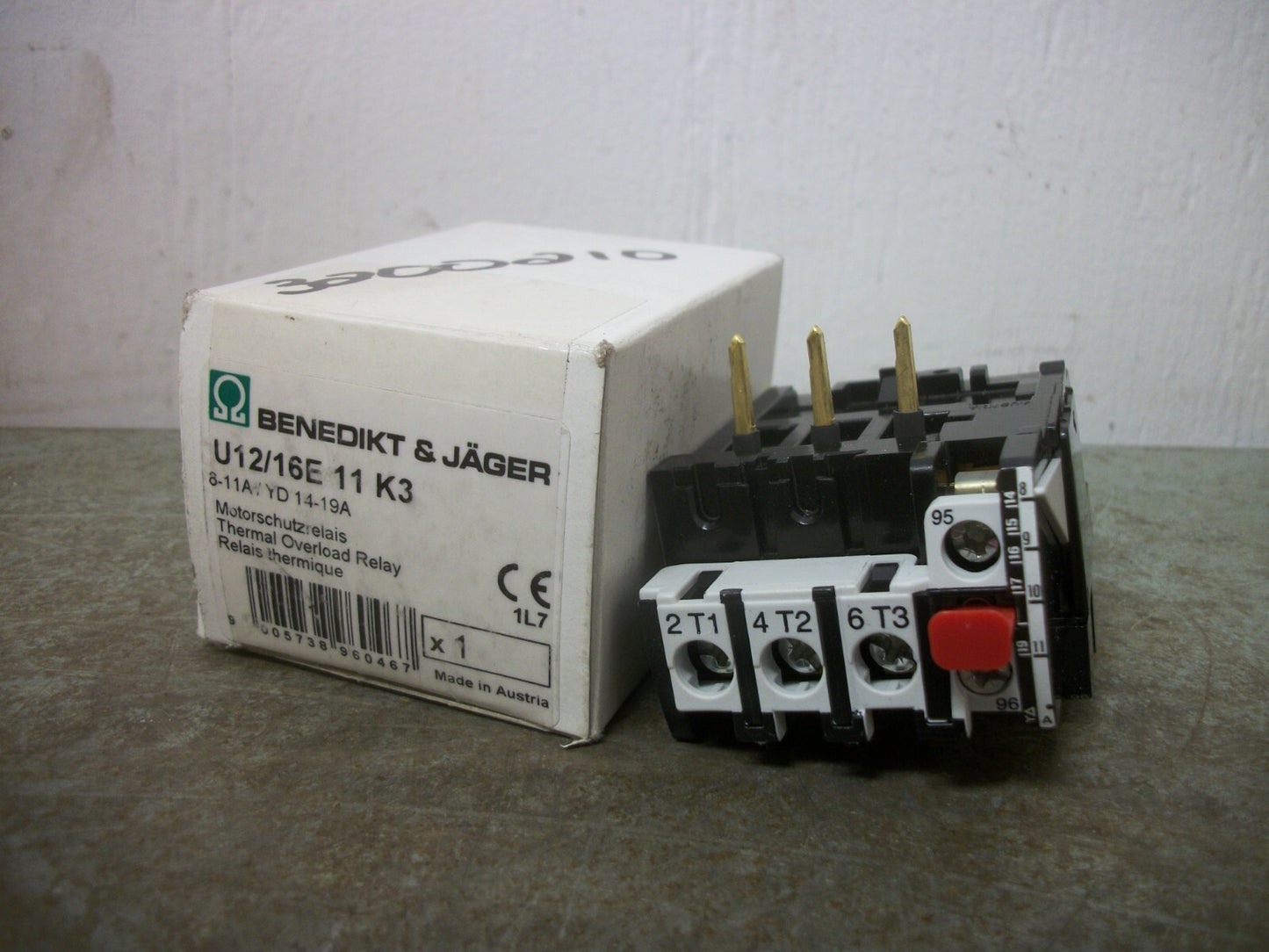 BENEDIKT & JAGER THERMAL OVERLOAD RELAY U12/16E 11 K3 8-11AMP NIB