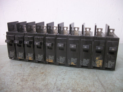 SIEMENS LOT OF 10 BQ CIRCUIT BREAKERS BQ1B020 20AMP 240VOLT 1POLE