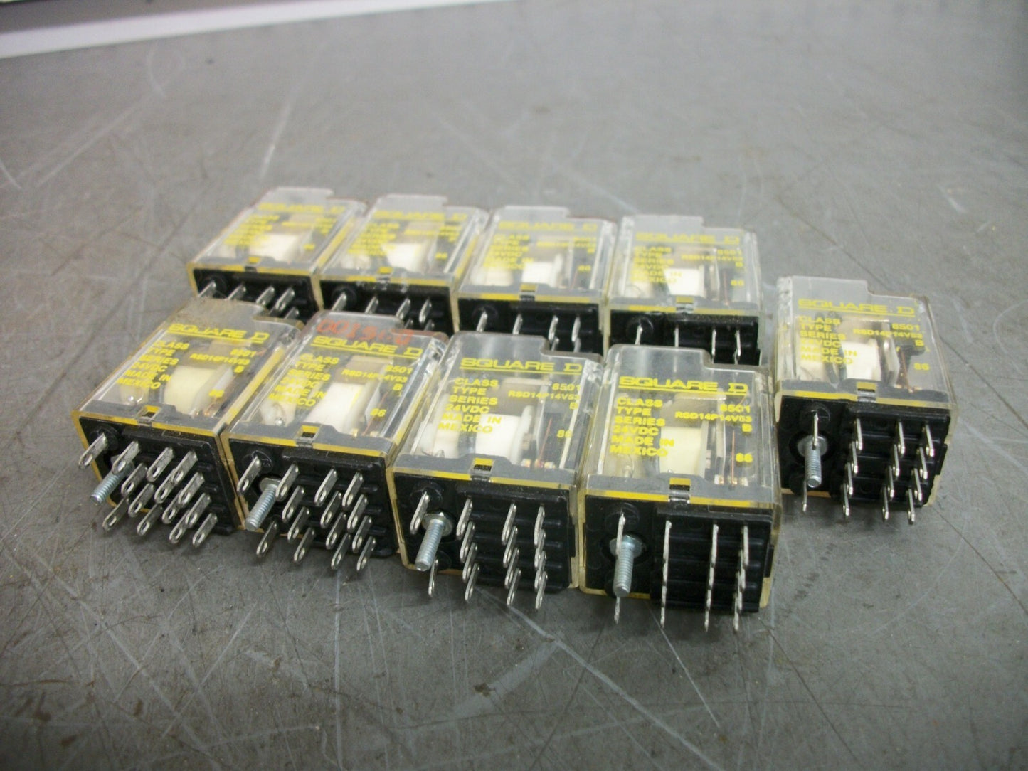 SQUARE D LOT OF 9 4PDT MINI GP RELAYS 8501RSD14P14V53 24VDC 6AMP