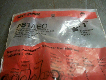 WESTINGHOUSE 38MM NO CAP MUSHROOM HEAD PUSHBUTTON PB1AEO *NEW*