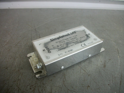 SIMPLATROLL LTD 1PH RFI FILTER K3-196060 8mA @ 240VOLT