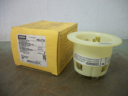 HUBBELL TWIST-LOCK FLANGED INLET HBL2725 30AMP 250VOLT 3P 4W GRND NIB