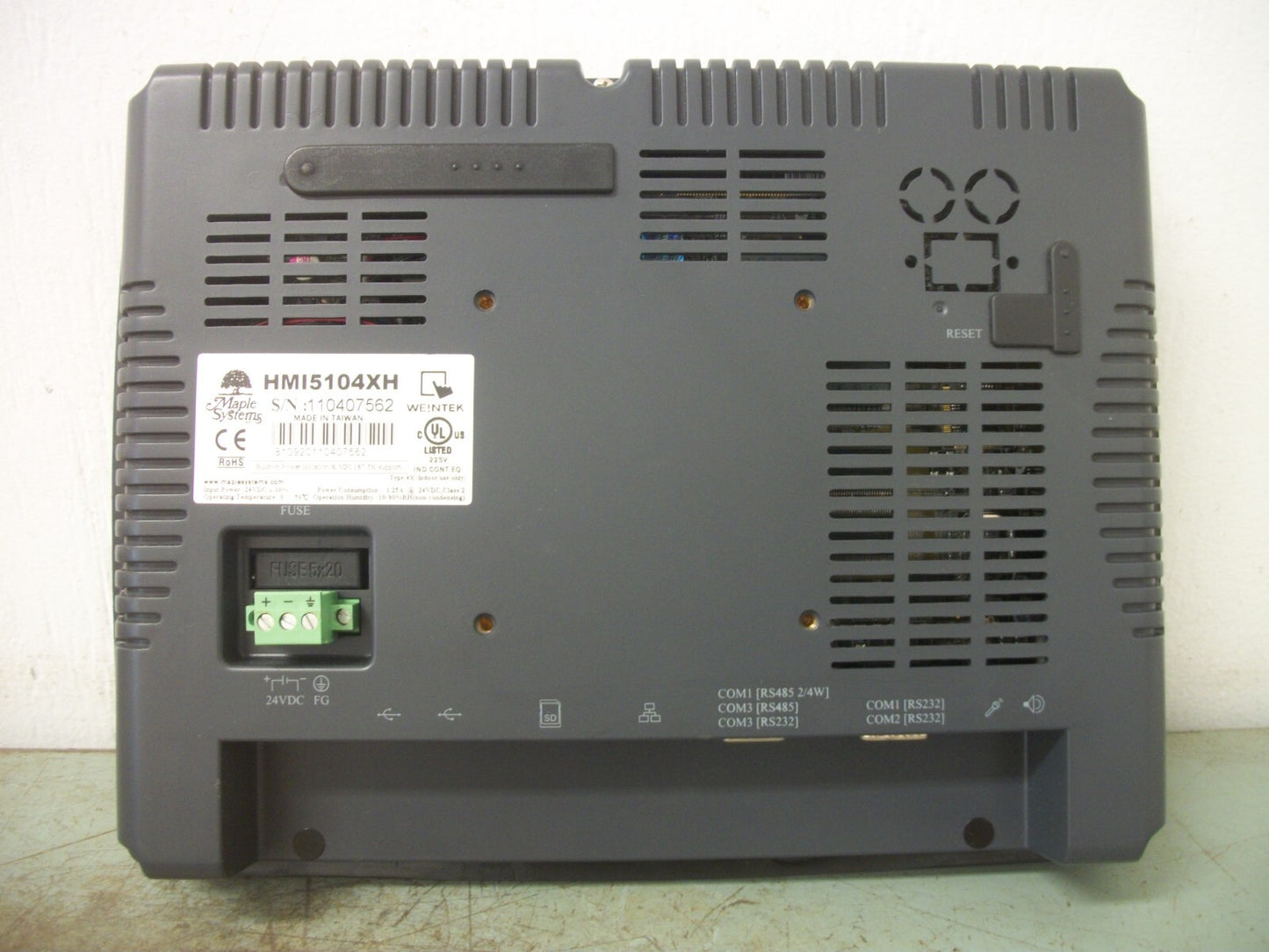 MAPLE SYSTEMS 10.4" GRAPHIC HMI 800 X 600 TFT TOUCHSCREEN DISPLAY HMI5104XH