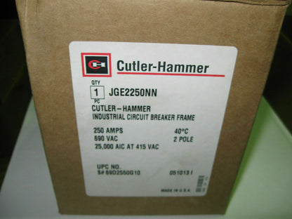 CUTLER-HAMMER JGE CIRCUIT BREAKER JGE2250NN 250AMP 690VOLT 2POLE *NIB*