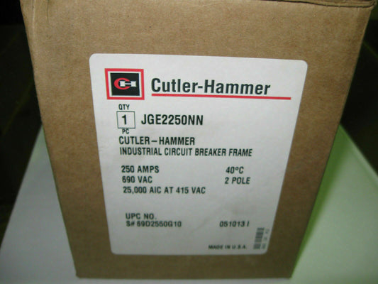CUTLER-HAMMER JGE CIRCUIT BREAKER JGE2250NN 250AMP 690VOLT 2POLE *NIB*