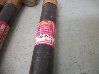 BUSSMANN LOT OF 6 FUSETRON FUSES FRS-R-7 7AMP 600VOLT