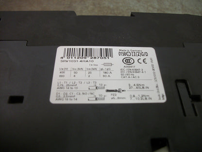 SIEMENS MOTOR CIRCUIT BREAKER 3RV1031-4HA10 40-50AMP