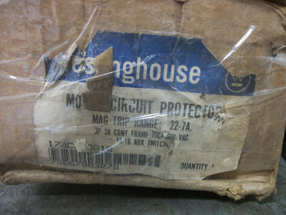 WESTINGHOUSE MCP CIRCUIT BREAKER MCP0322C 3AMP 600VOLT 3POLE NIB CHIPPED