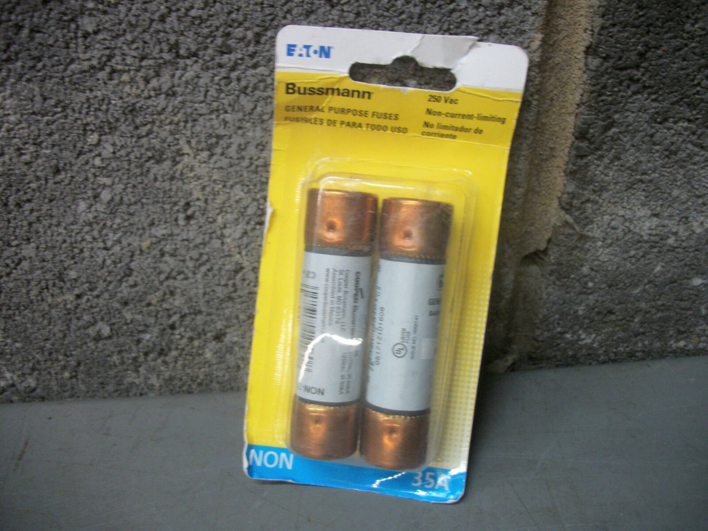 BUSSMANN 2-PACK NON-CURRENT LIMITING FUSES NON35 35AMP 250VOLT NEW