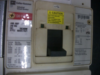 CUTLER-HAMMER PANELBOARD INTERIOR DK2400W 400AMP 240VOLT 1PH W/400A MAIN