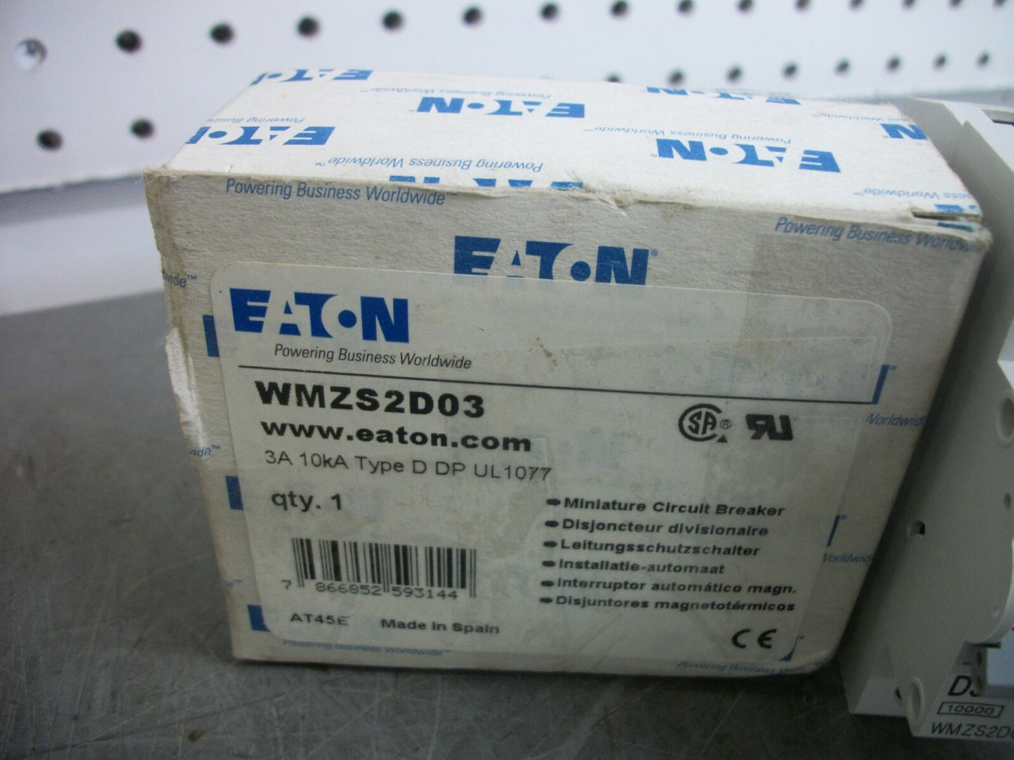 CUTLER-HAMMER MINI CIRCUIT BREAKER WMZS2D03 3AMP 480VOLT 2POLE NIB