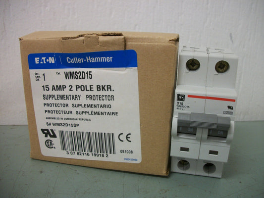 CUTLER-HAMMER SUPPLEMENTARY CIRCUIT BREAKER WMS2D15 15AMP 415VOLT 2POLE NIB