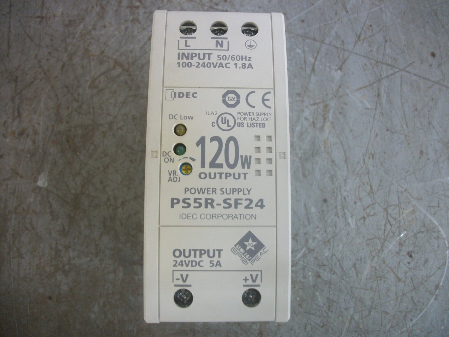 IDEC 120W POWER SUPPLY PS5R-SF24 100-240VAC 1.8AMP