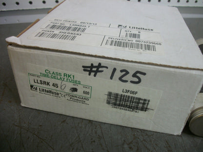 LITTELFUSE BOX OF 4 POWR-GARD FUSES LLSRK45 45AMP 600VOLT NIB
