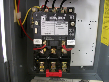 SQUARE D STARTER COMBO SIZE 0 8536SBO2 120VCOIL 30AMP FUSIBLE NOB