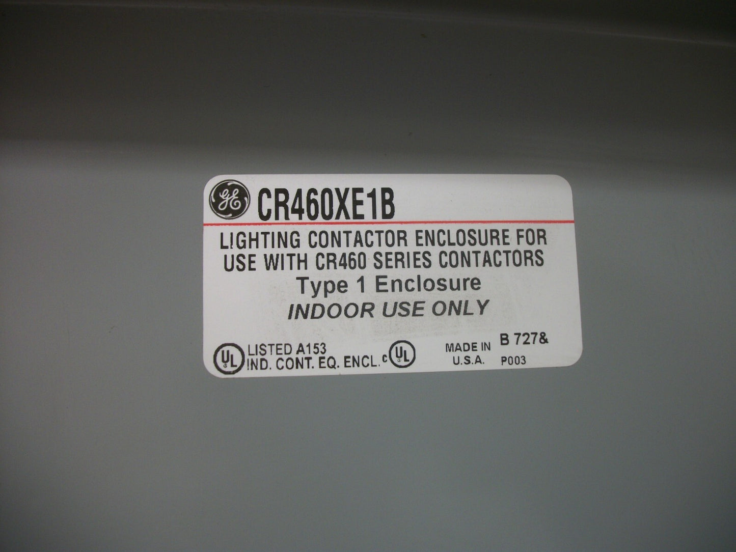 GE 10 X 10 X 3 LIGHTING CONTACTOR ENCLOSURE ONLY TYPE 1 CR460XE1B NEW