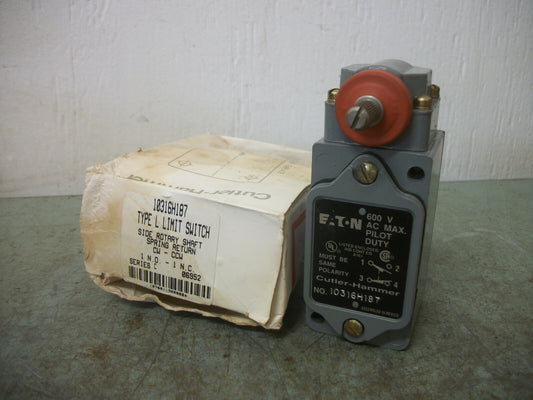 CUTLER-HAMMER SPRING RETURN TYPE L LIMIT SWITCH 10316H187 NIB