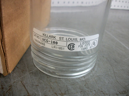 HUBBELL KILLARK 100 WATT SIZE CLEAR GLASS GLOBE VCG-100 NIB