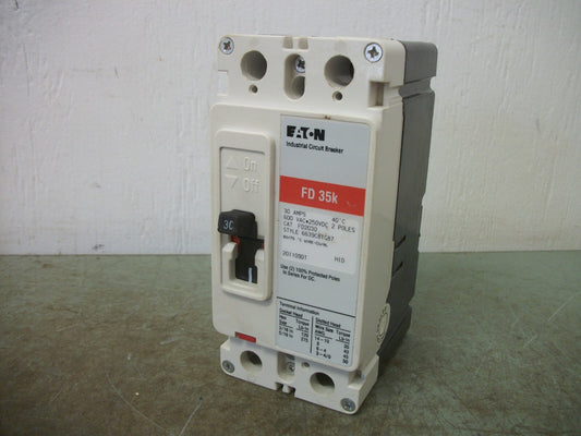 CUTLER-HAMMER FD CIRCUIT BREAKER FD2030 30AMP 600VOLT 2POLE RED