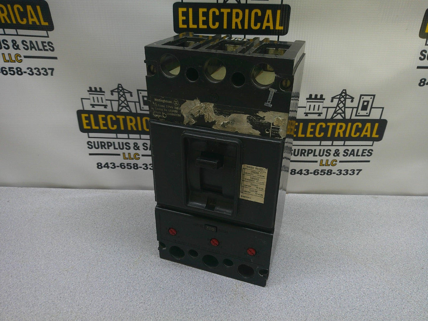 WESTINGHOUSE LB CIRCUIT BREAKER LB3400F 400AMP 600VOLT 3POLE W/300A TRIP