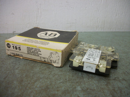 ALLEN-BRADLEY N.O. AUXILIARY CONTACT BLOCK 195-BA10 NIB