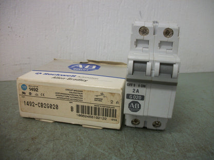ALLEN-BRADLEY MOTOR CIRCUIT BREAKER 1492-CB2G020 2AMP 480VOLT 2POLE NIB