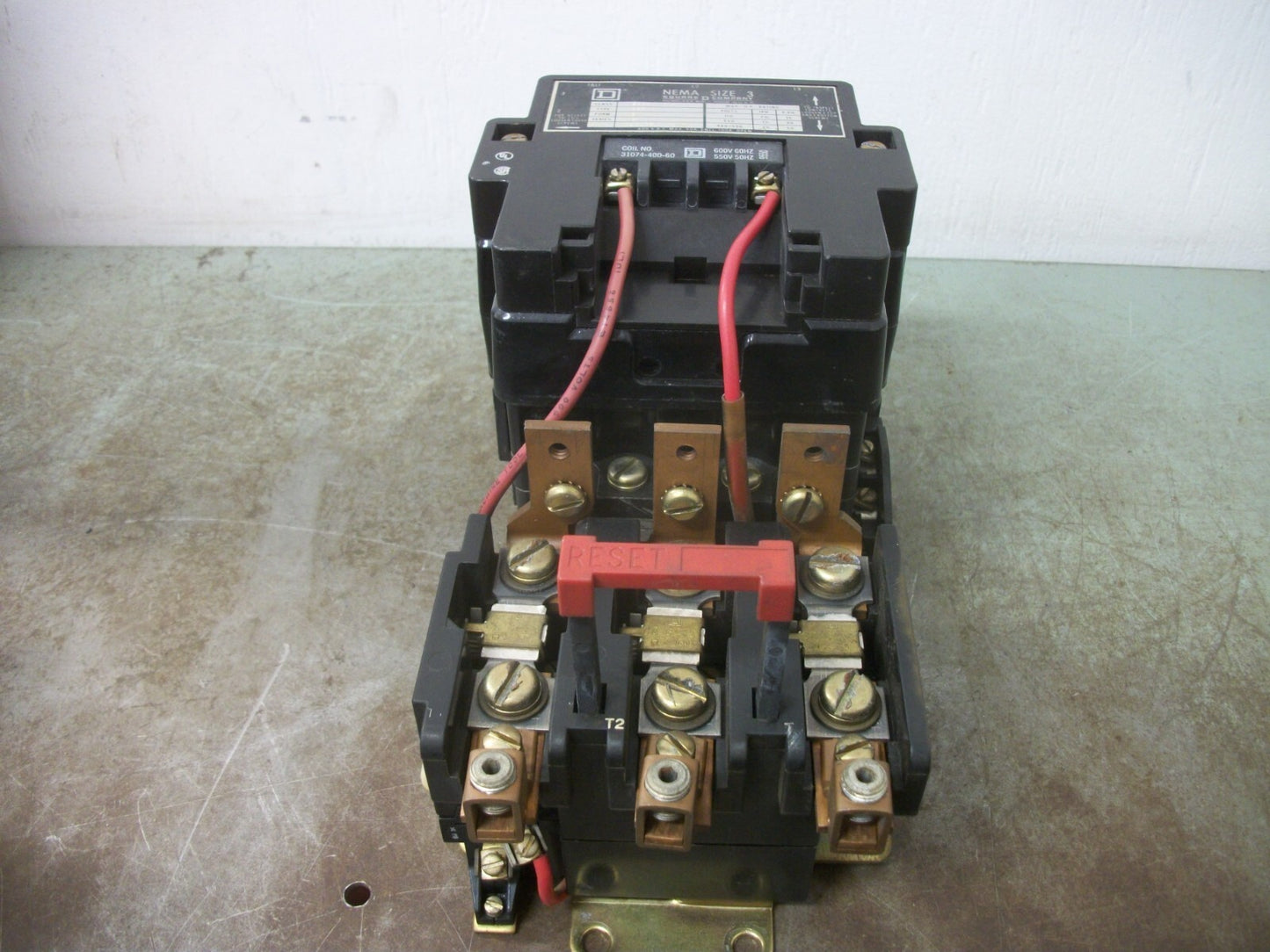 SQUARE D SIZE 3 MOTOR STARTER 8536SEO1 600VCOIL 3PH 600V 50HP