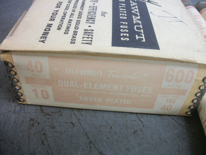 GOULD SHAWMUT BOX OF 9 TRI-ONIC FUSES TRS40 40AMP 600VOLT NIB