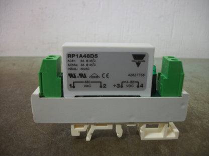 CARLO GAVAZZI SOLID STATE RELAY W/SOCKET BASE RP1A48D5 4-32VDC 480VAC NOB