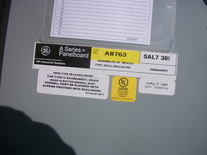 GE A-SERIES 77" H X 20.5" W PANELBOARD ENCLOSURE ONLY TYPE 3R,12 AB763 NIB