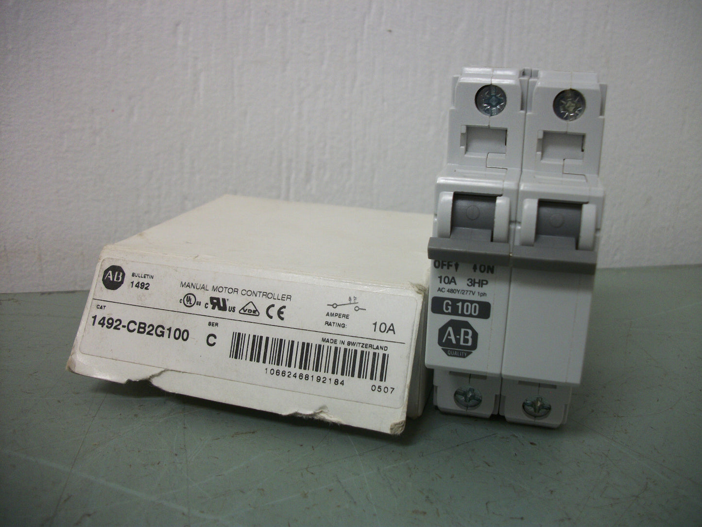 ALLEN-BRADLEY MOTOR CIRCUIT BREAKER 1492-CB2G100 10AMP 480VOLT 2POLE NIB