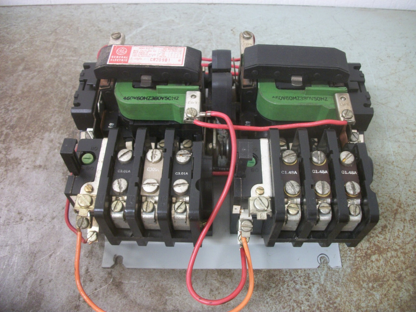 GE SIZE 0 TWO-SPEED MOTOR STARTER CR209B1 18AMP 460VCOIL 3PH 600V 5HP