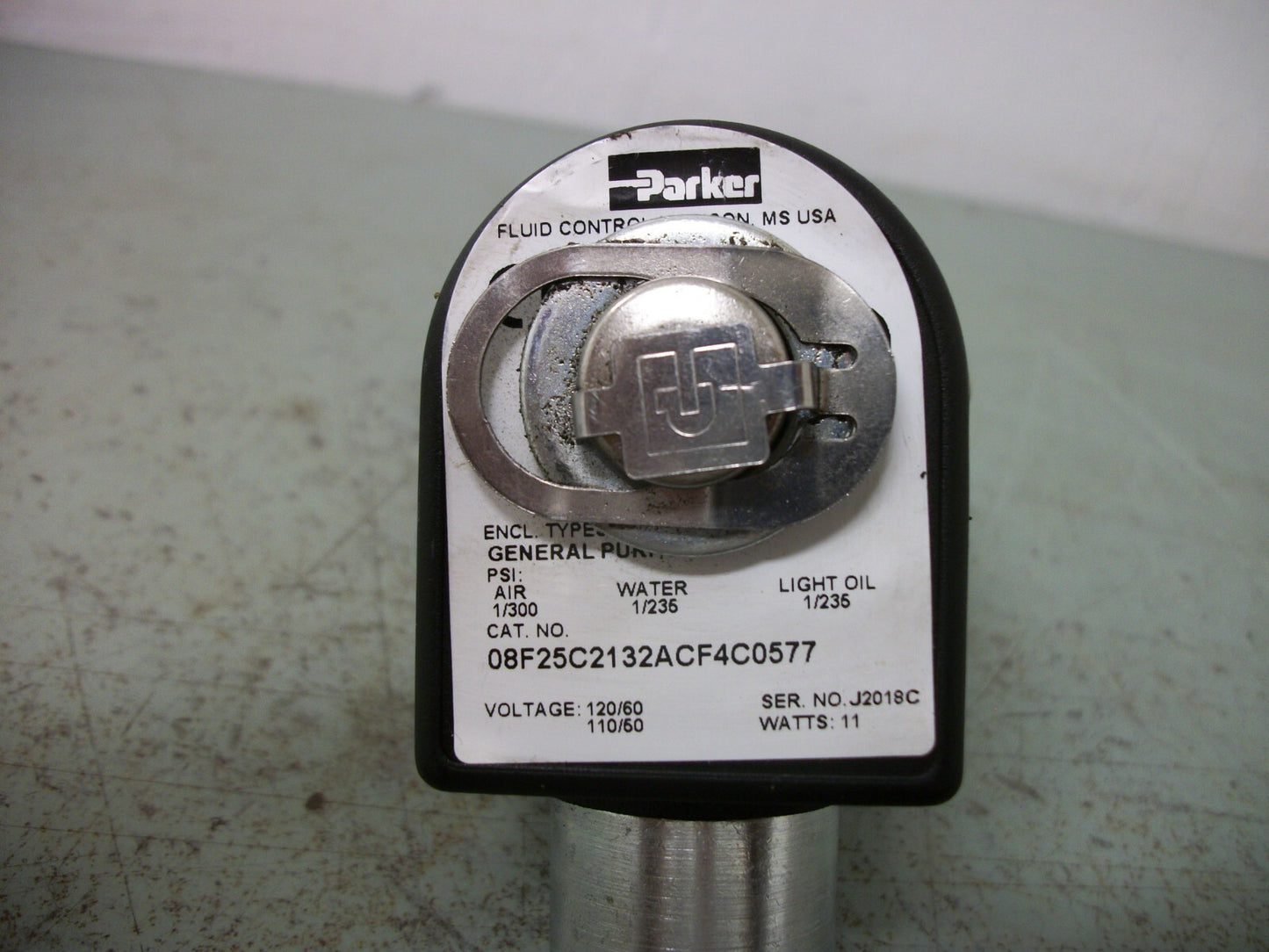 PARKER SOLENOID VALVE 08F25C2132ACF4C0577 300PSI 120VCOIL