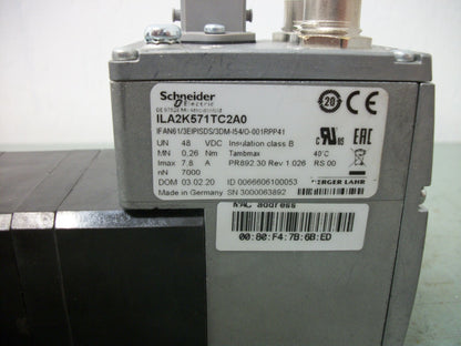 SQUARE D INTEGRATED ETHERNET/IP SERVO MOTOR ILA2K571TC2A0 48VDC 0.26Nm 7.8A NOB