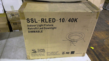 SUN & STARS BOX OF 19 WHITE DIMMABLE 6" RECESSED LED DOWNLIGHTS SSLRLED-10/40K