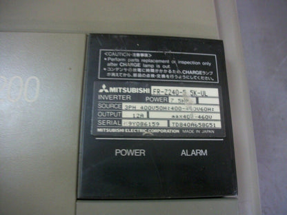 MITSUBISHI 10HP INVERTER DRIVE FR-Z240-7.5K-UL 3PH 460VOLT 17AMP