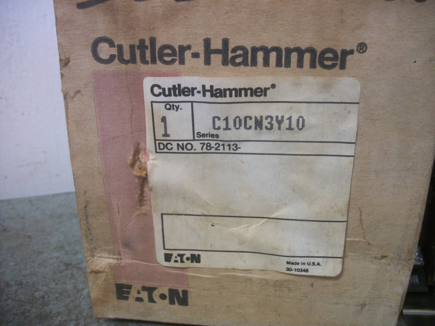 CUTLER-HAMMER SIZE 1 CONTACTOR C10CN3Y10 27AMP 120VCOIL 3PH 600V 10HP NIB