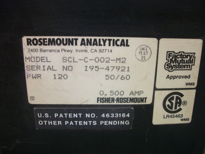 ROSEMOUNT ANALYTICAL WATER QUALITY ANALYZER SCL-C-002-M2